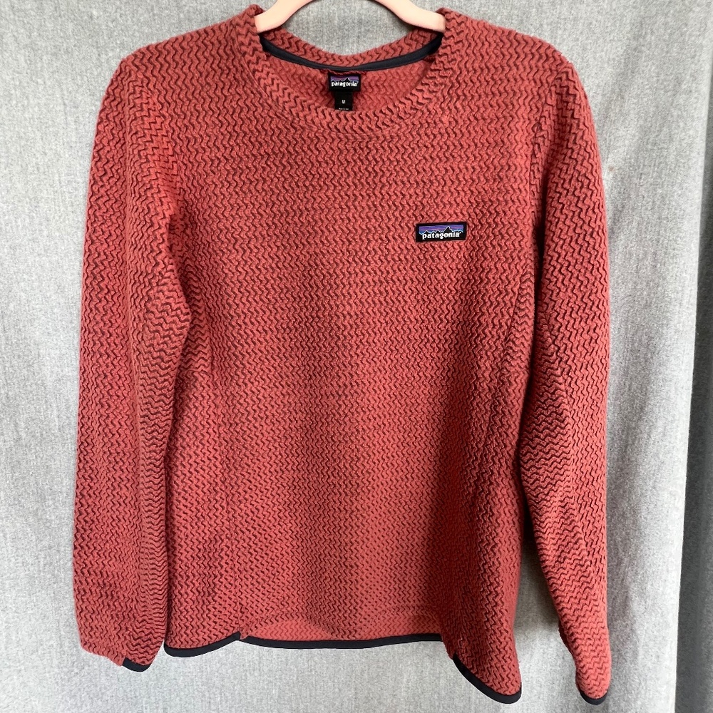 Patagonia Women Recycled Polyester Chevron Fleece Sweater Pullover Sz M